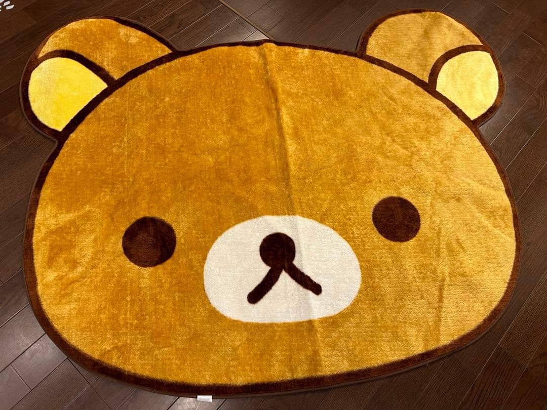 リラックマ　ビッグダイカットラグ　フェイス型　マット リラックマ ラグ・カーペット フェイス型 ビッグダイカットラグ