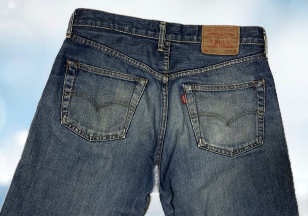 リーバイス551Z W33 L36 ビッグE 赤耳　ダメージ加工