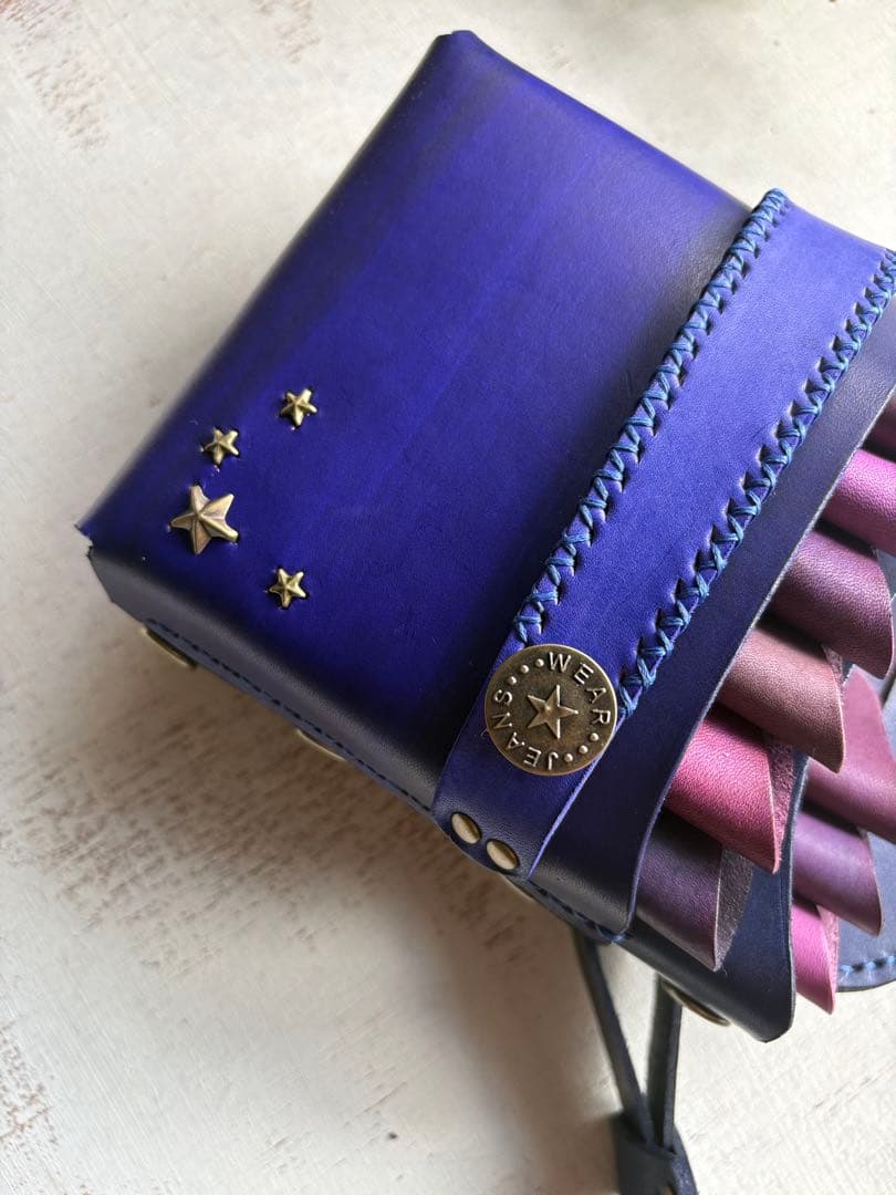 手染めネイビー、ブルーパープルの大容量シザーケース 手染めネイビー、ブルーパープルの大容量シザーケース - メルカリ