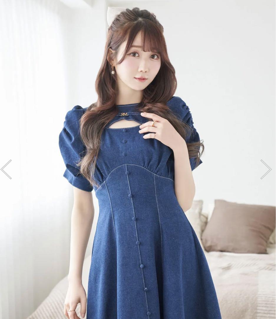 Rose Muse denim puff sleeves dress ロゼミュ rosemuse ロゼミューズ denim puff sleeves dress