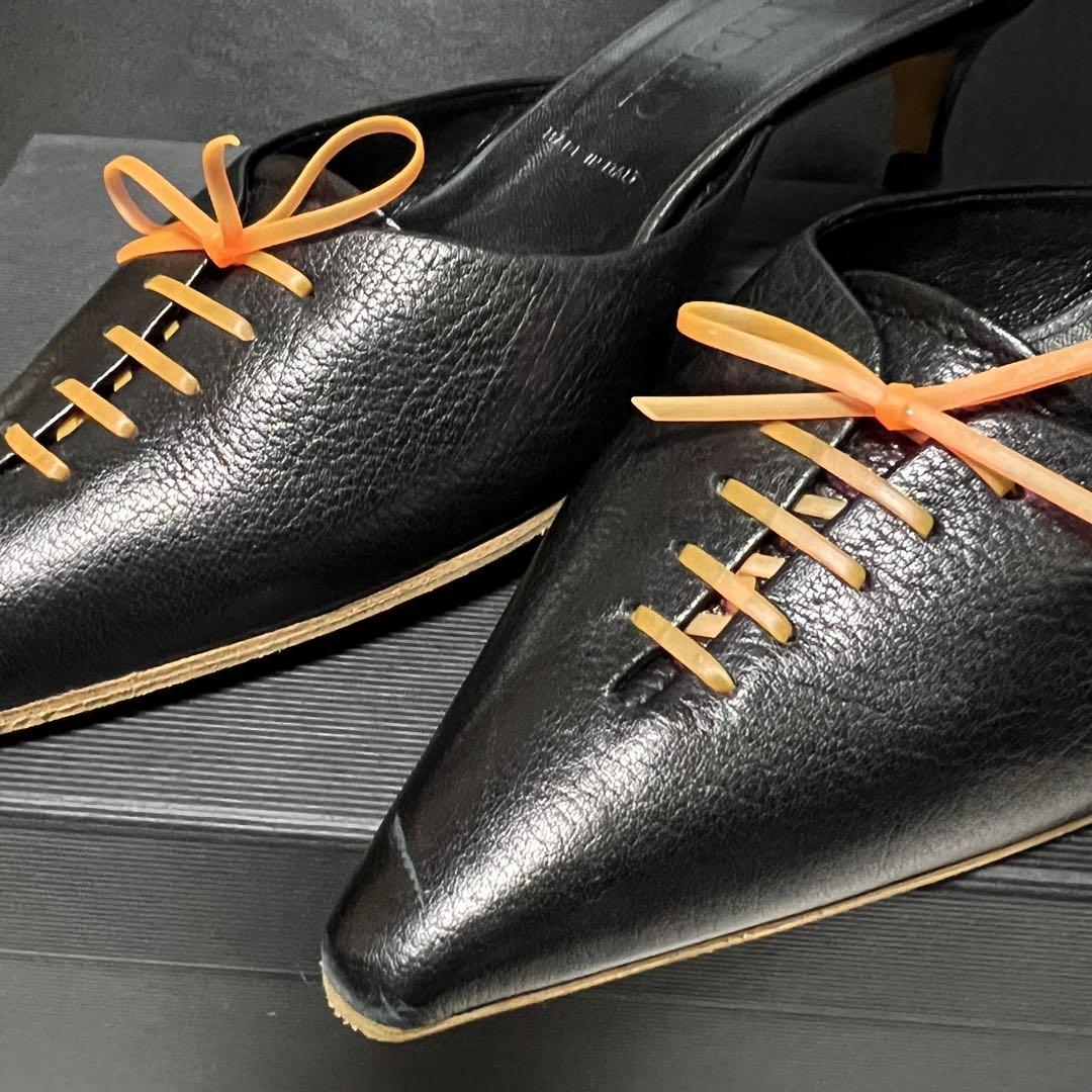 お歳暮 時期 JIL SANDER ジルサンダー ミュール リボン サンダル 裏張り済み 靴