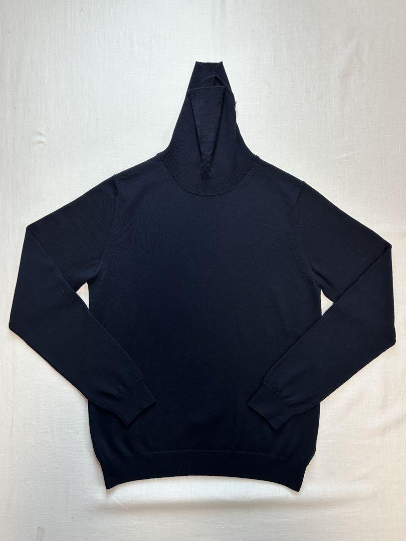 【極美品クリーニング済】ZANONE ダークネイビーウールタートル44