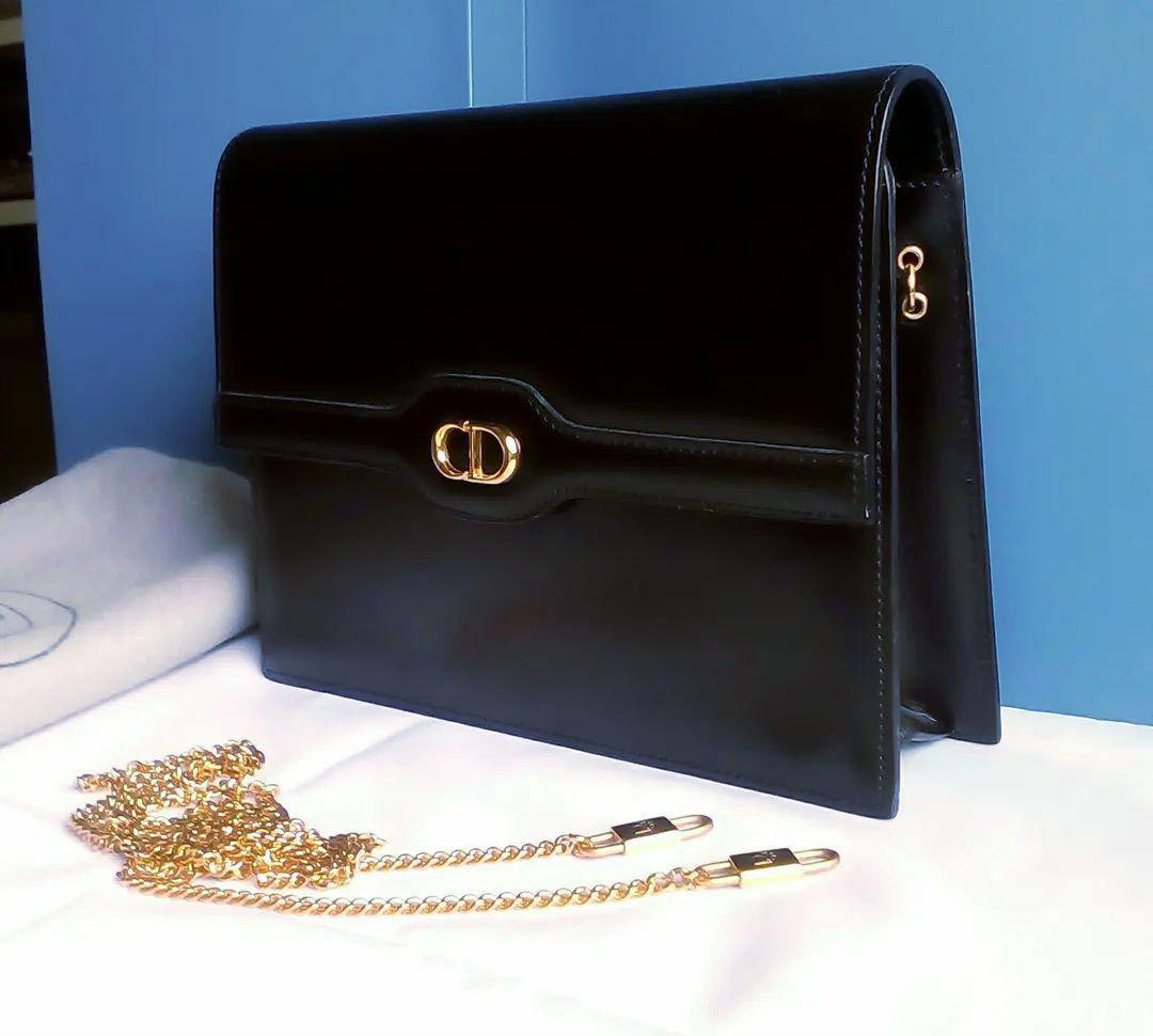 Christian Dior CDロゴ ゴールドチェーン ショルダーバッグ
