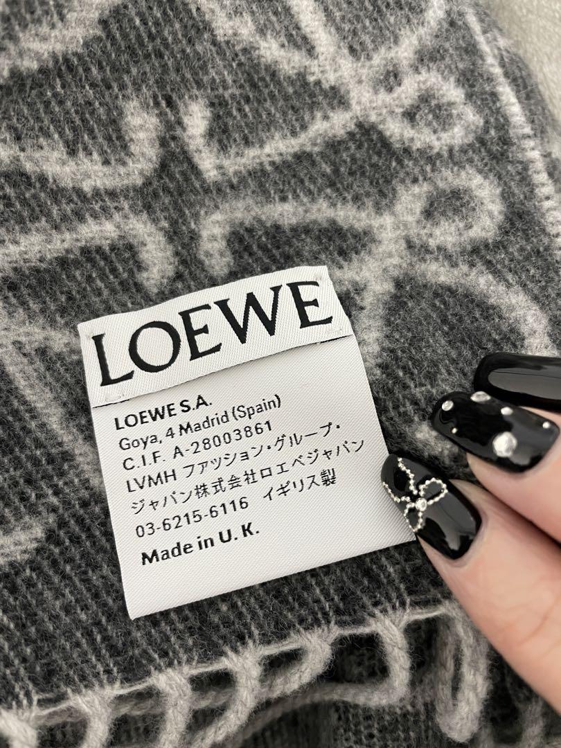 LOEWE チェッカーボード スカーフ マフラー ウール＆カシミア