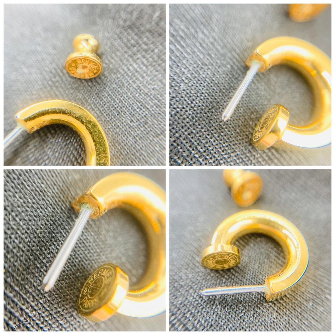 HERMES エルメス　ピアス　バッグモチーフ　メタル×レザー　　0519 HERMES エルメス ピアス バッグモチーフ メタル×レザー 0519