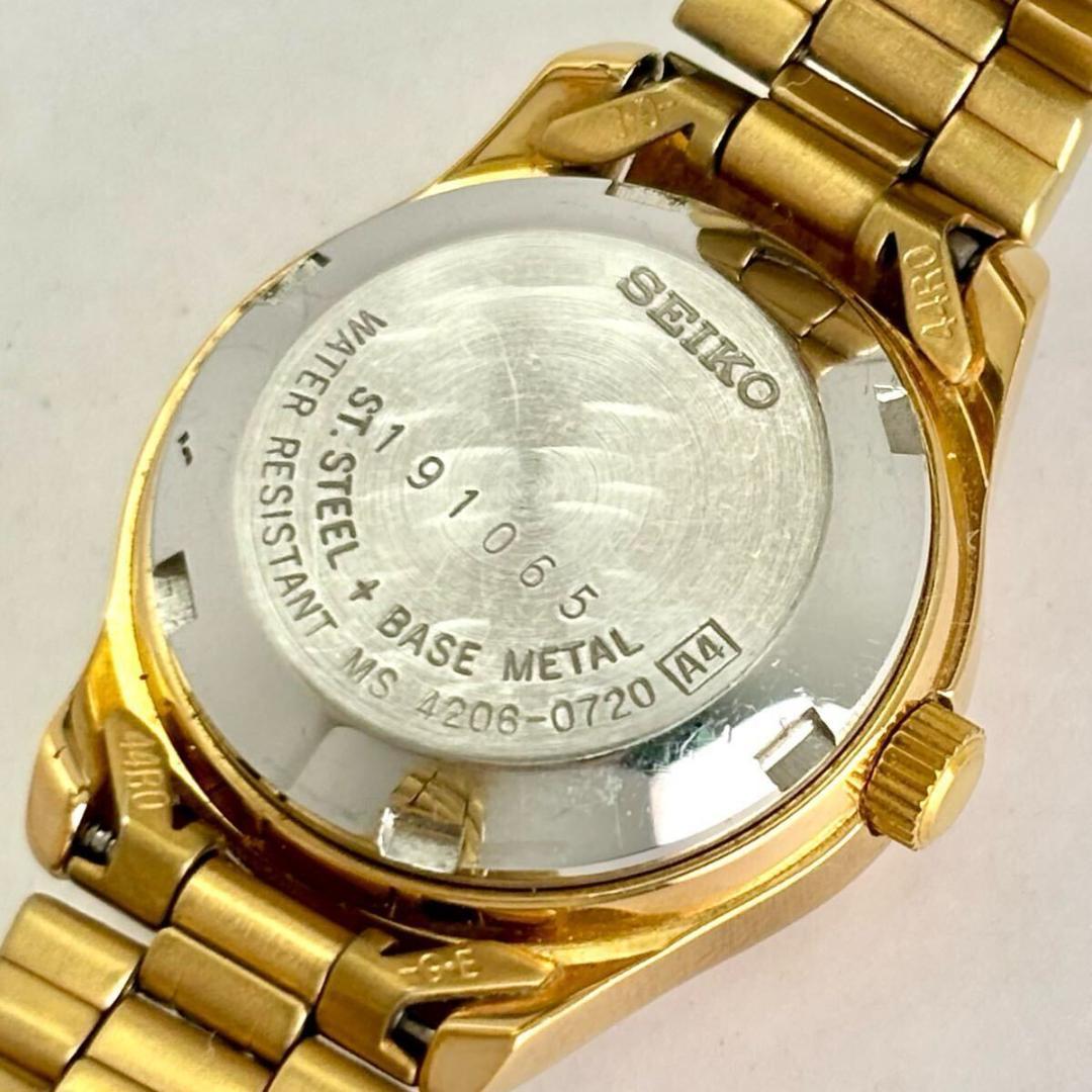 【稼働】 SEIKO5 自動巻き レディース 腕時計 ゴールド ドレス