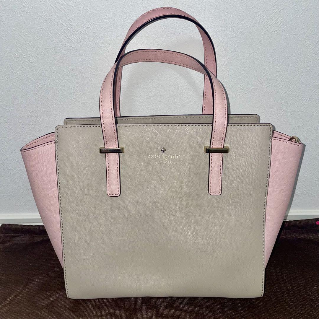 kate spade バイカラー 2WAYバッグ ピンク×グレー ショルダー可