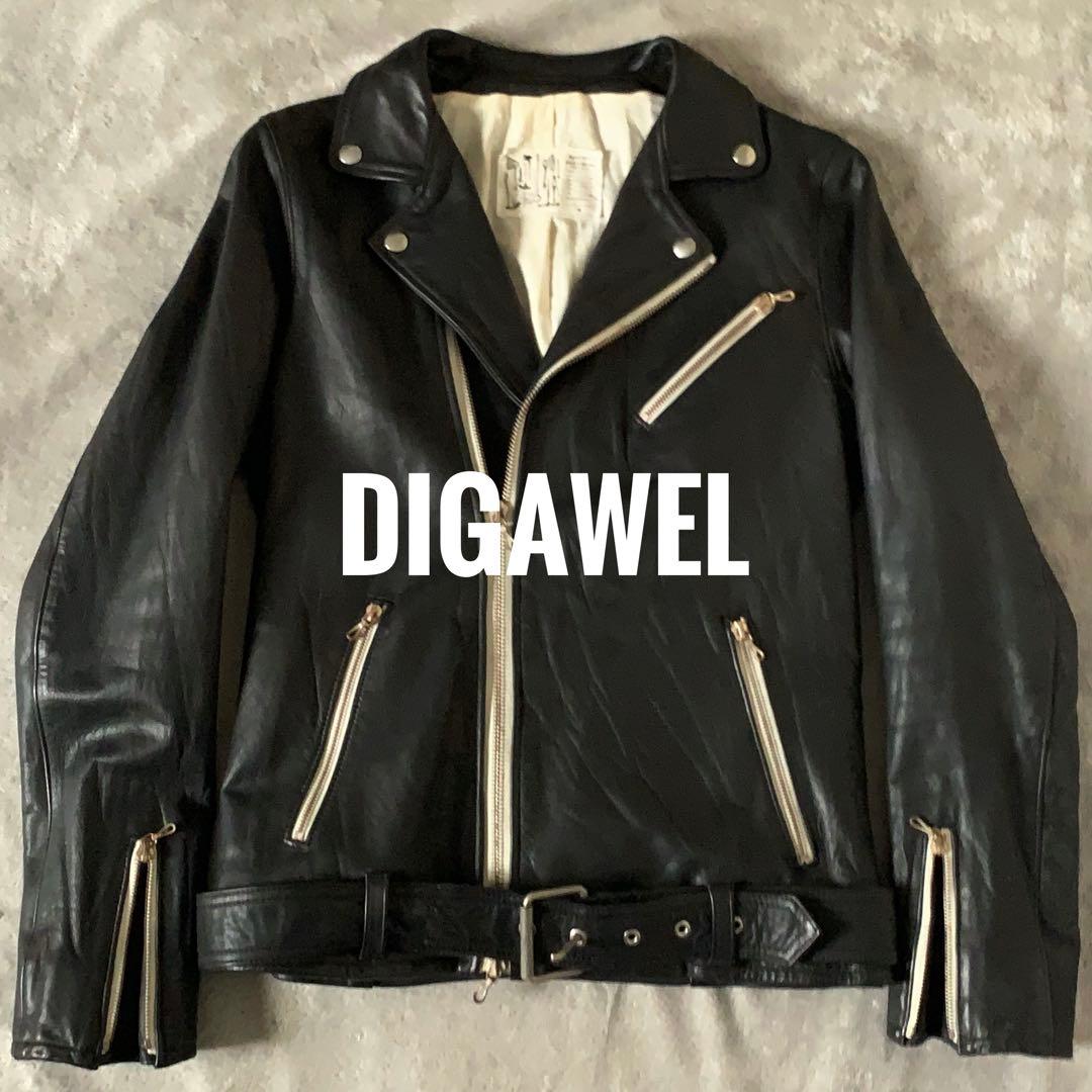 初期 DIGAWEL ダブルライダース レザージャケット ブラックM・DIGAWEL