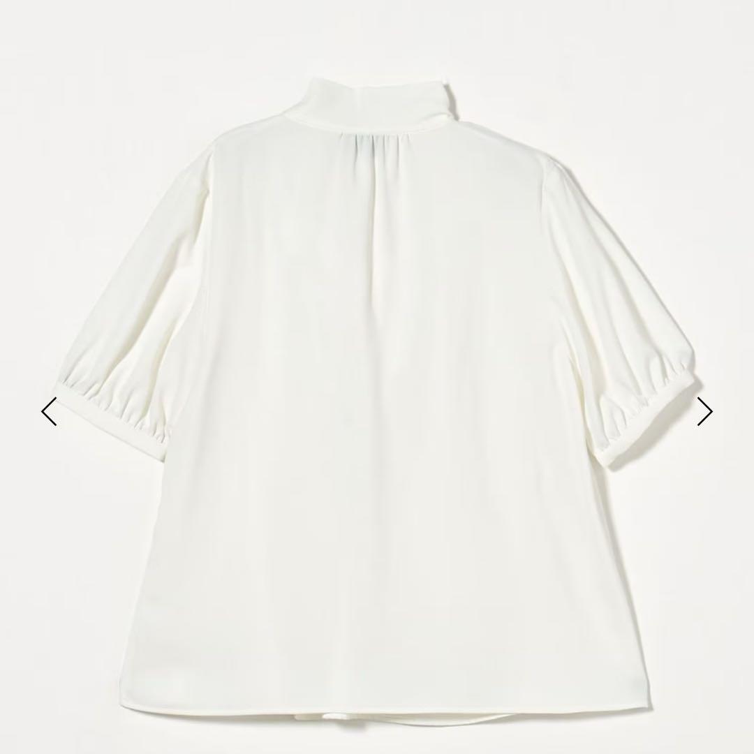 新品 UNITEDARROWS ボウタイ ショートスリーブ ブラウス White