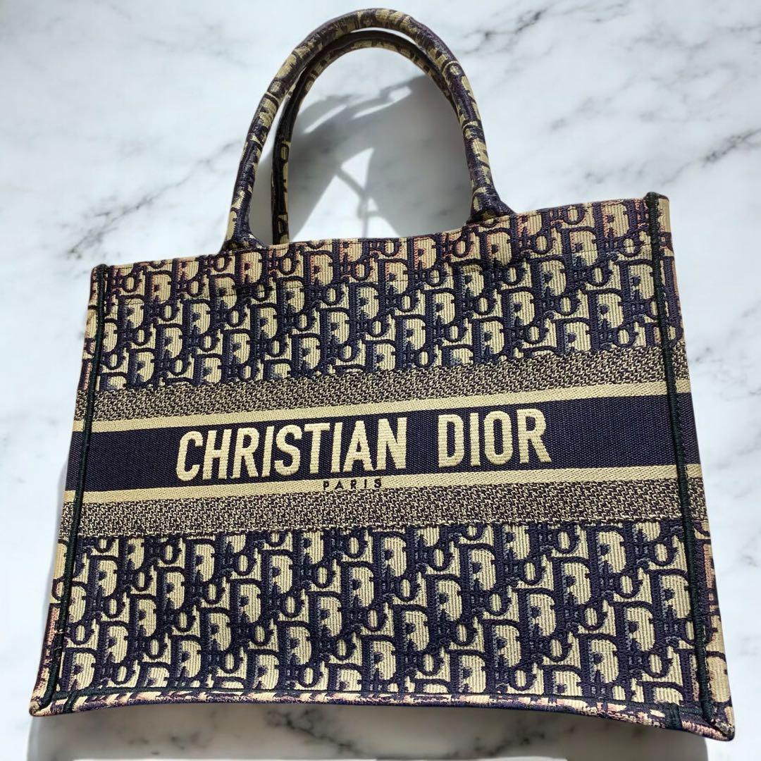国内発送 Dior ブックトート ミディアム ネイビー オブリーク クリスチャンディオール オブリーク ブックトート ミディアム