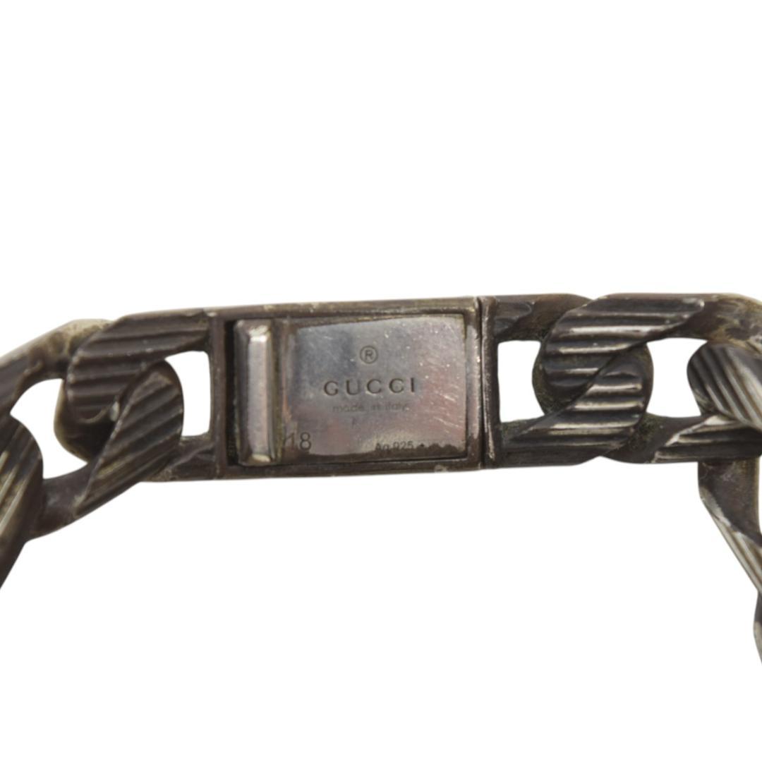 グッチ GUCCI スリムエナメルブレスレット シルバーチェーンブレスレット