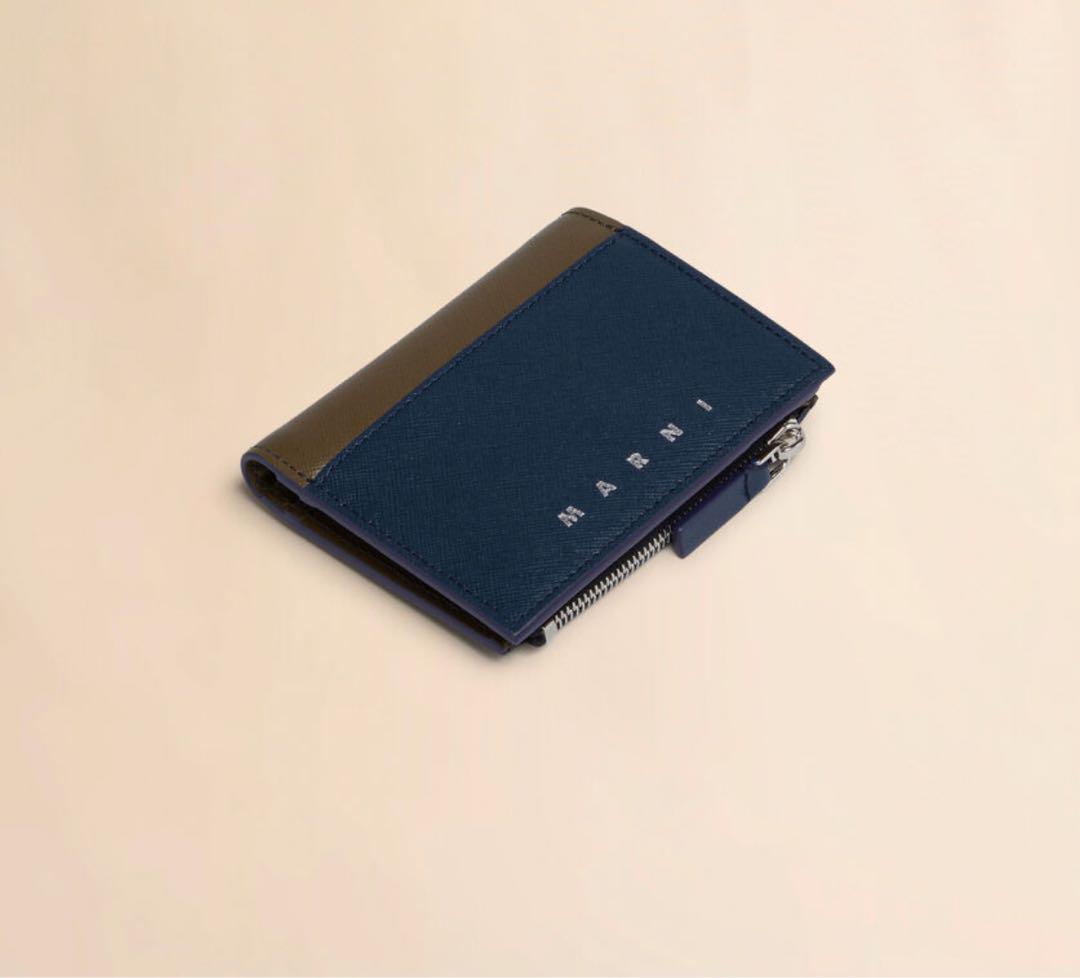 MARNI 二つ折り財布 ブリック/ダスティオリーブ