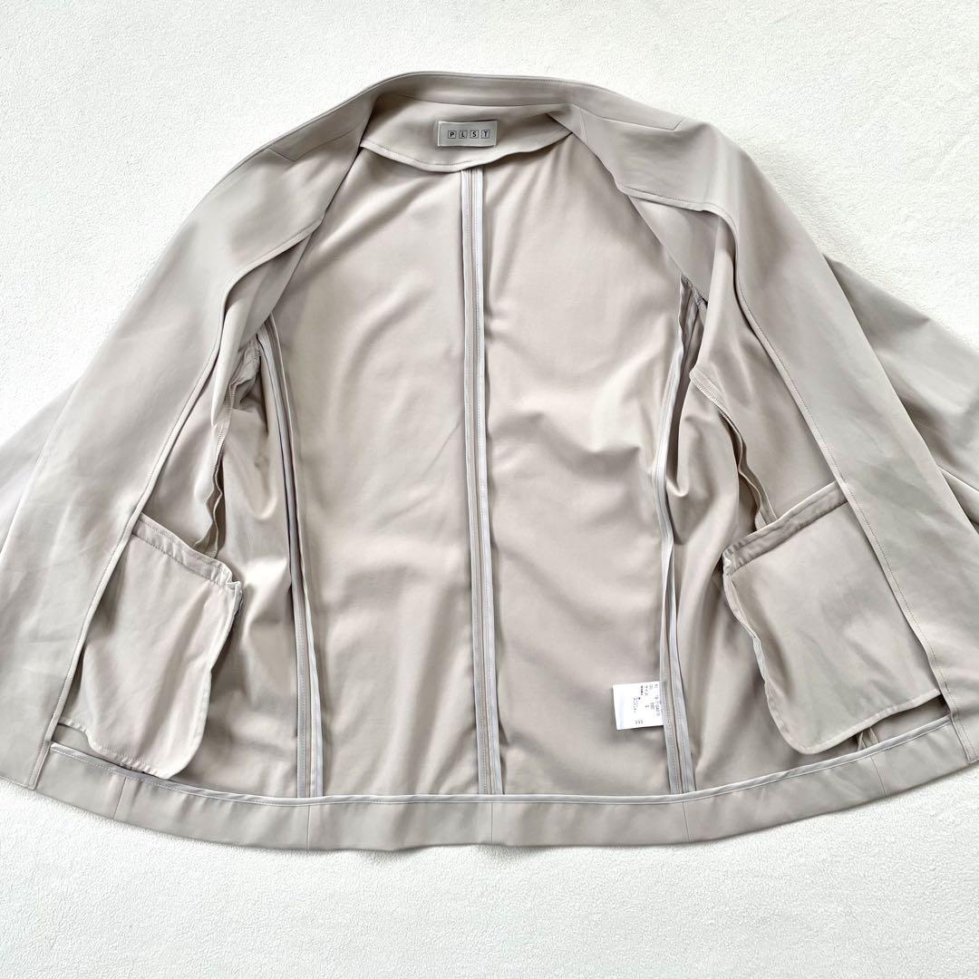 美品✨プラステ ノーカラー フレア パンツスーツ セットアップ S 美品✨プラステ ノーカラー フレア パンツスーツ セットアップ S
