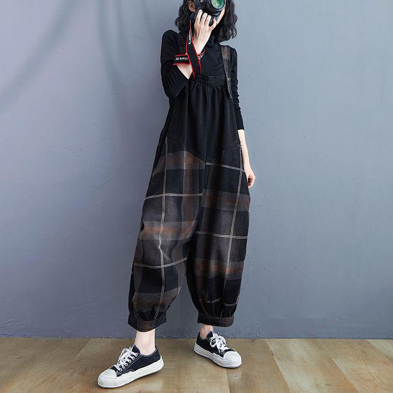 デニムジーンズ厚綿サロペットゆったり出勤適用森女風可愛58 - メルカリ