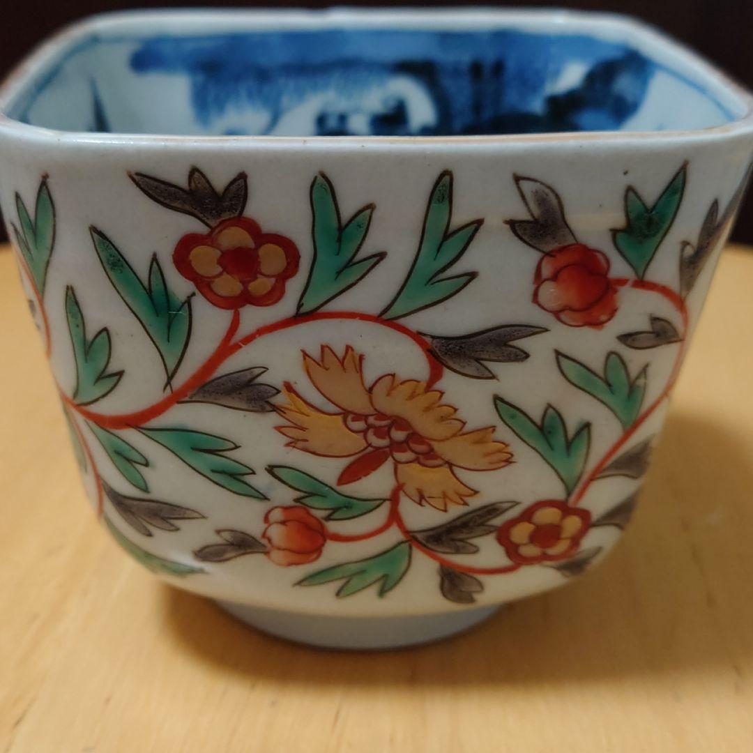 好評正規品 骨董 向付 色絵 金彩 染付 四角 山水 Tvxjl-m89680394888 総合2位