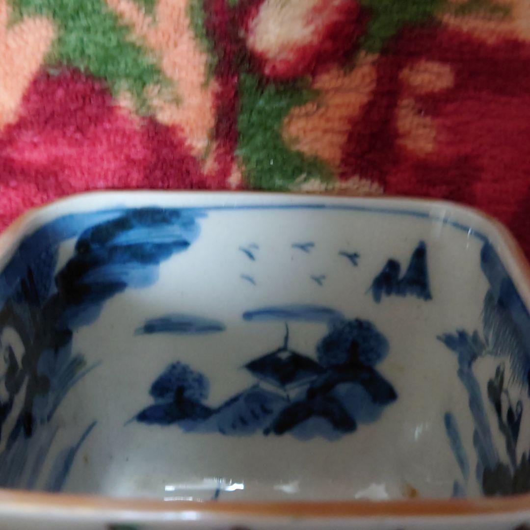 好評正規品 骨董 向付 色絵 金彩 染付 四角 山水 Tvxjl-m89680394888 総合2位