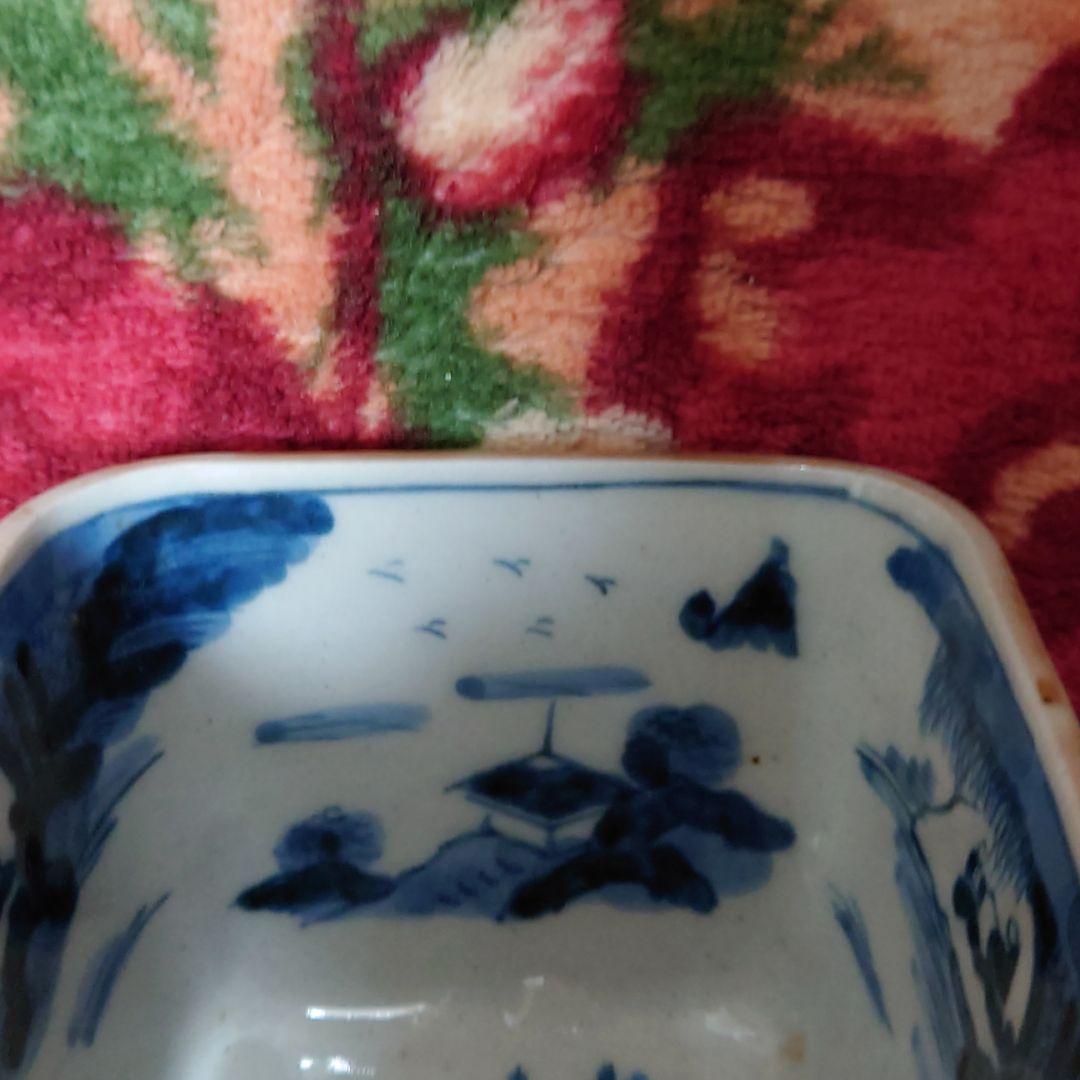 好評正規品 骨董 向付 色絵 金彩 染付 四角 山水 Tvxjl-m89680394888 総合2位