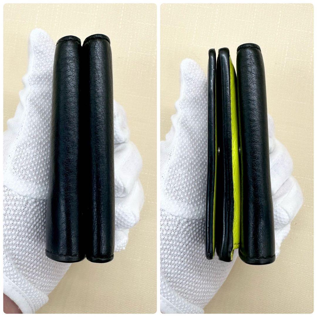 【美品】バレンシアガ 三つ折財布 ネイビー エブリデイ カーフスキン 美品✨バレンシアガ 三つ折り財布 グラフィティ シワ加工