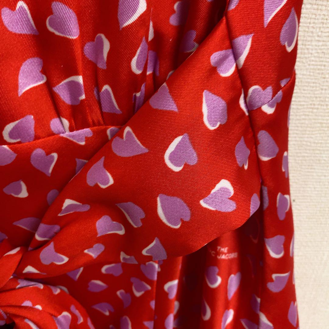 MARC JACOBS 赤とピンクのストライプワンピース XS MARC JACOBS/tops/winered/pink/ladies/マークジェイコブス