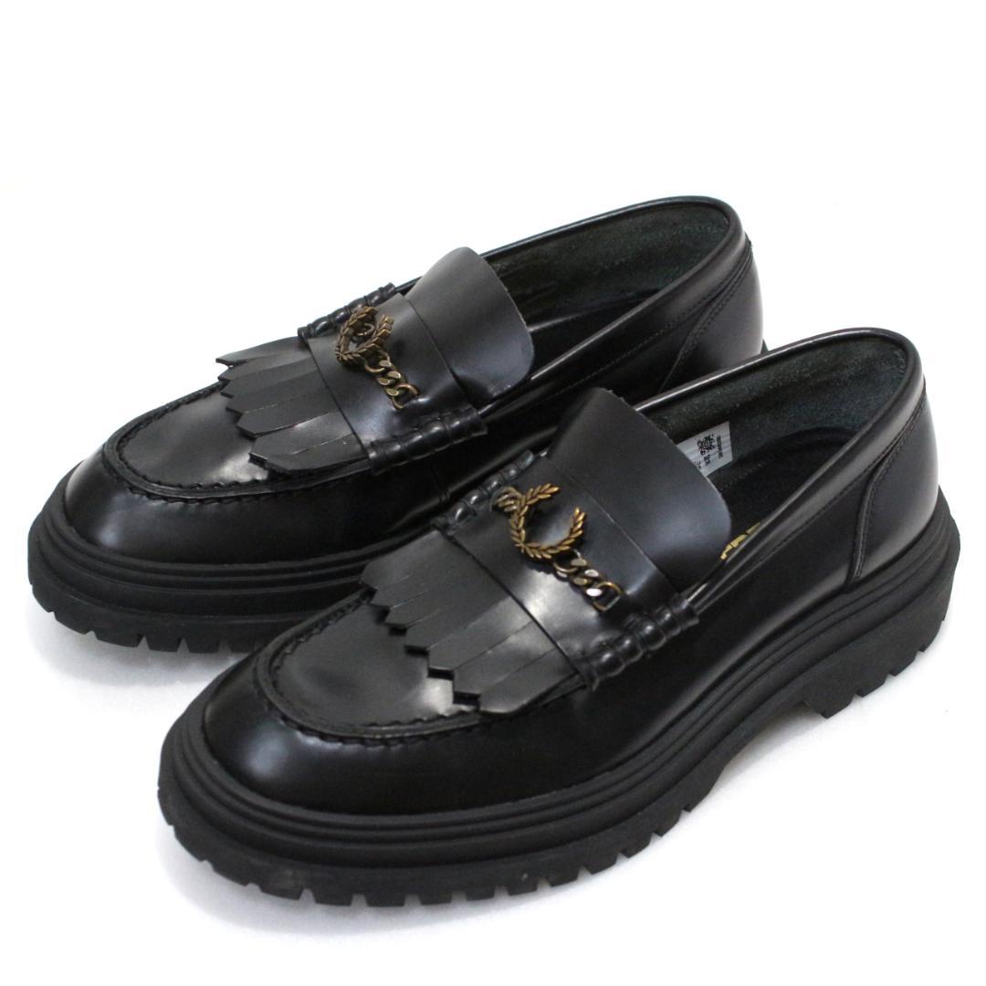 未使用級 フレッドペリー CHAIN LOAFER 厚底 レザー ローファー