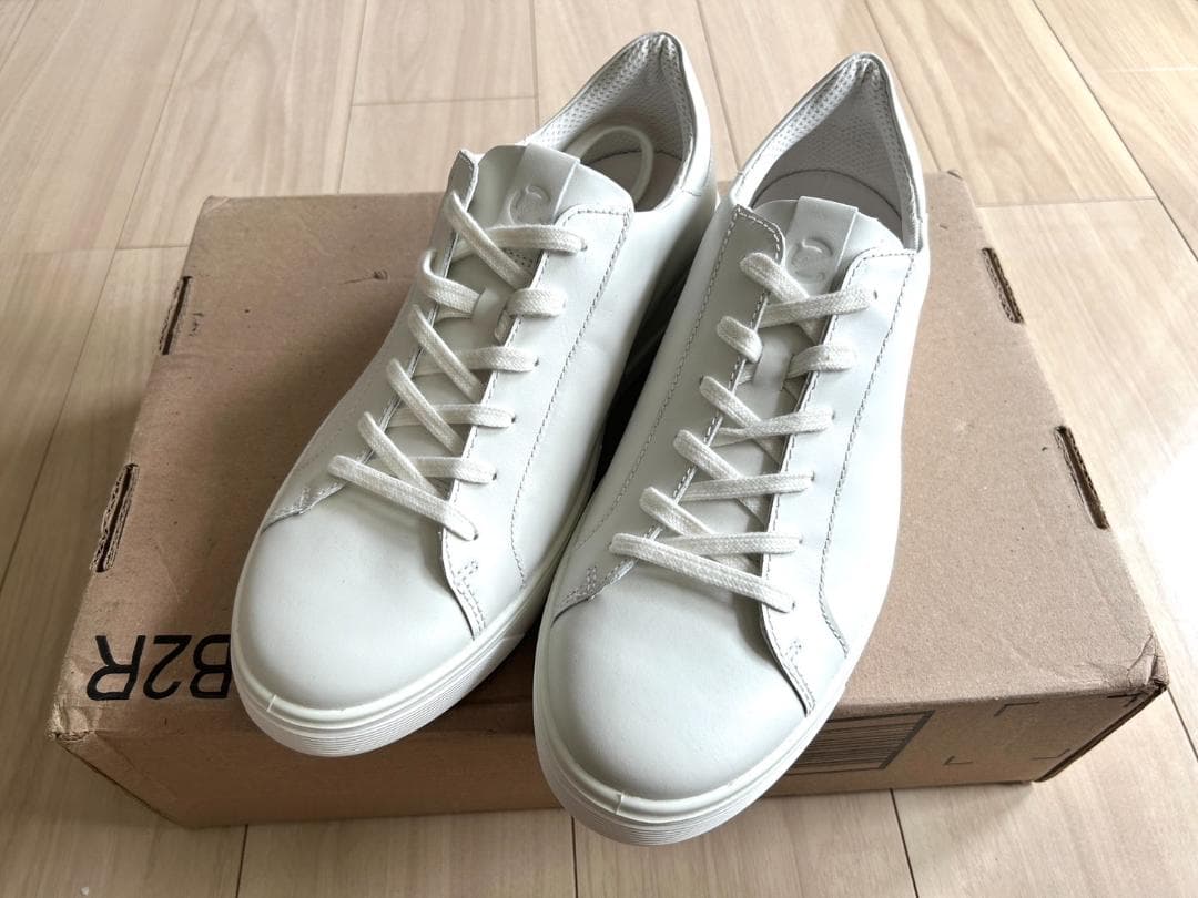 [エコー] スニーカー メンズ 本革 スニーカー ホワイトレザー
