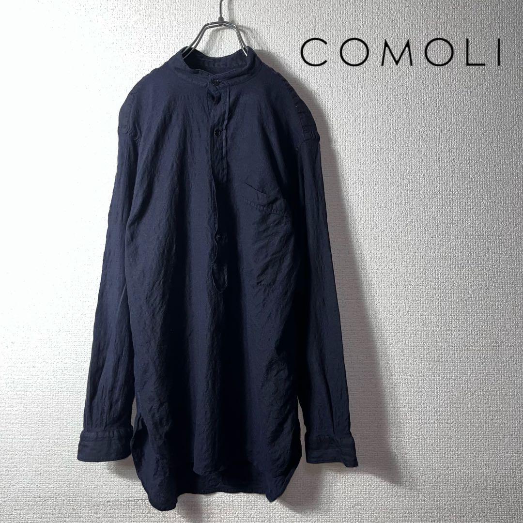 参考定価約50600円 23AW COMOLI ウールシルクプルオーバーシャツ