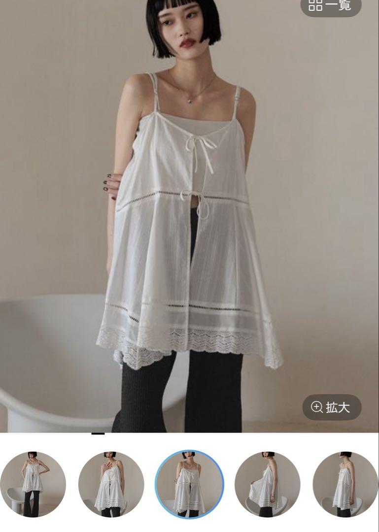 【極美品】LOWRYS FARM 2WAYコットンレースミニワンピース LOWRYS FARM ワンピース 2WAYコットンレースミニワンピース