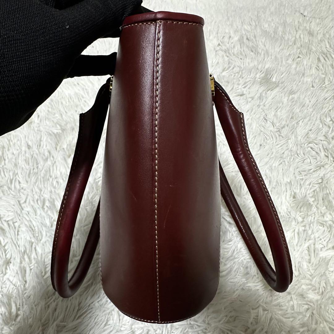 カルティエ　ハンドバッグ マストライン レザー 自立型 ゴールド金具 ボルドー Cartier カルティエ マストライン ハンドバッグ レザー 革