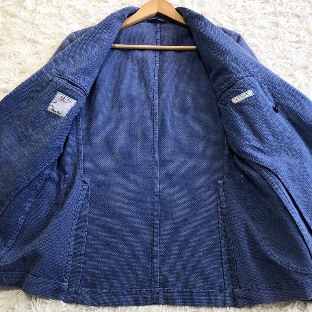 美品✨L.B.M.1911 コットン&リネン ダブルジャケット ブルー系