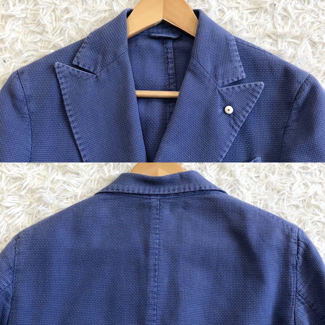 美品✨L.B.M.1911 コットン&リネン ダブルジャケット ブルー系