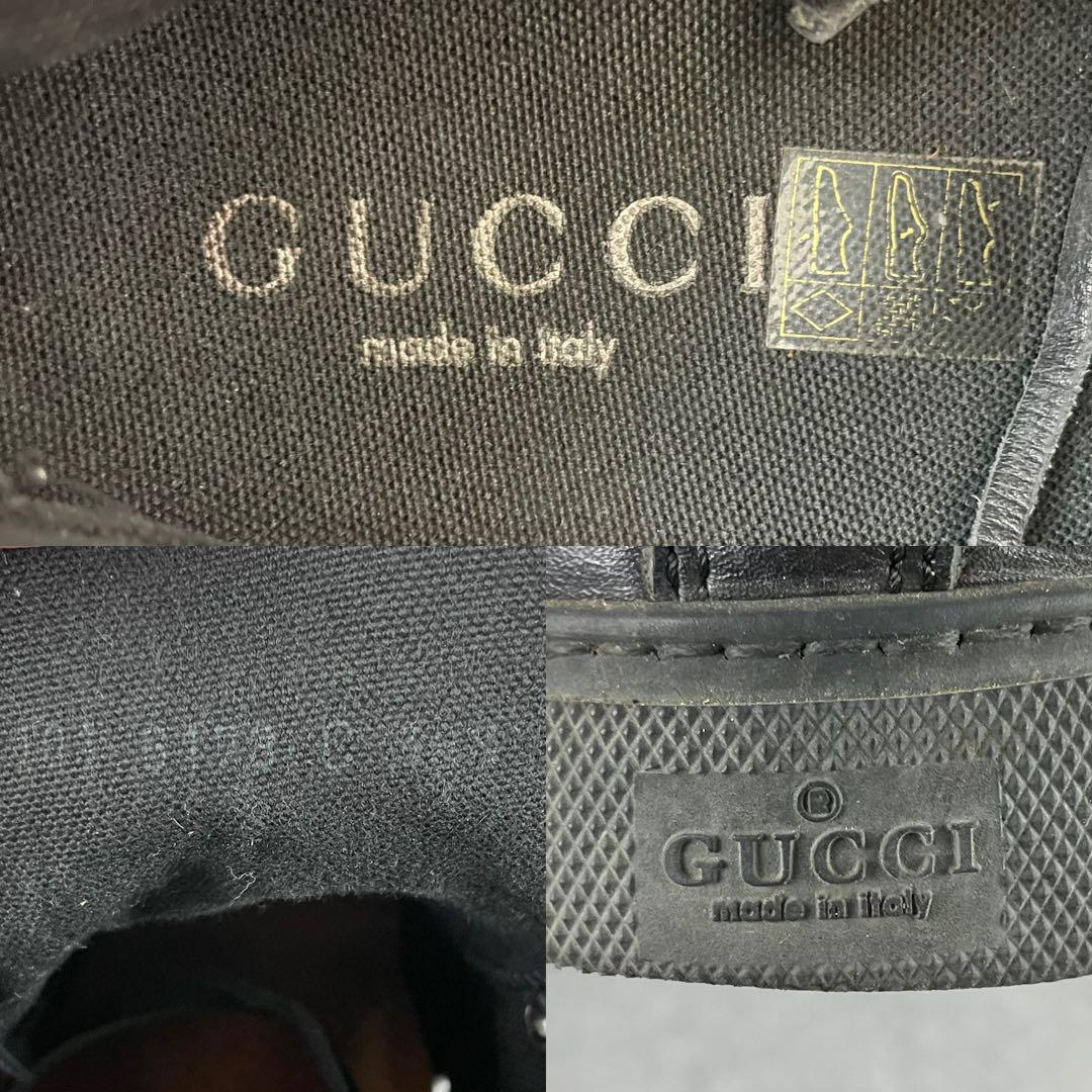 入手困難✨ グッチ GUCCI ブーツ レザー 本革 刺繍 メンズ ブラック