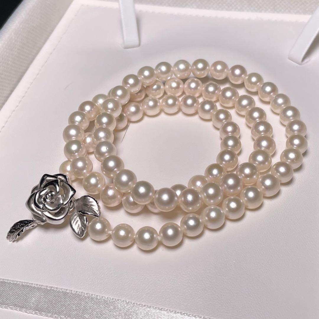 花珠級✨あこや真珠　ネックレス　フラワー金具　7.4-7.8mm 42cm 楽天市場】あこや真珠ネックレス 【42cm/45cm（7.5-8mm珠