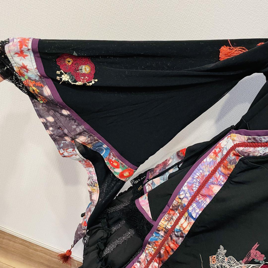 ozz oneste 着物柄椿刺繍カットソー