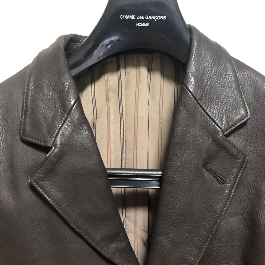 希少】COMME des GARCONS HOMME レザージャケットコート メンズ 希少】COMME des GARCONS HOMME レザージャケットコート メンズ