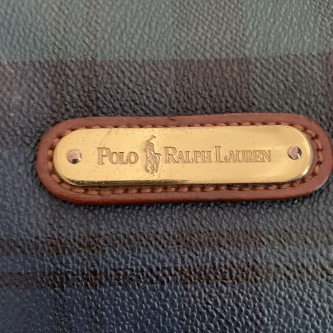 美品【POLO RALPH LAUREN 】ミニボストンバッグ レザー／PVC