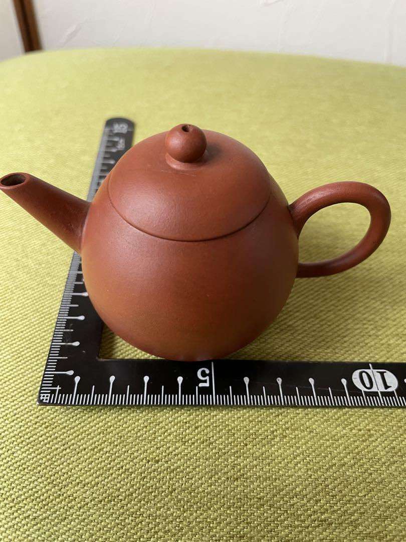 唐物朱泥茄子式急須　(名壺鶴飛　香　孟臣)底款　(水平)蓋款　中国古玩