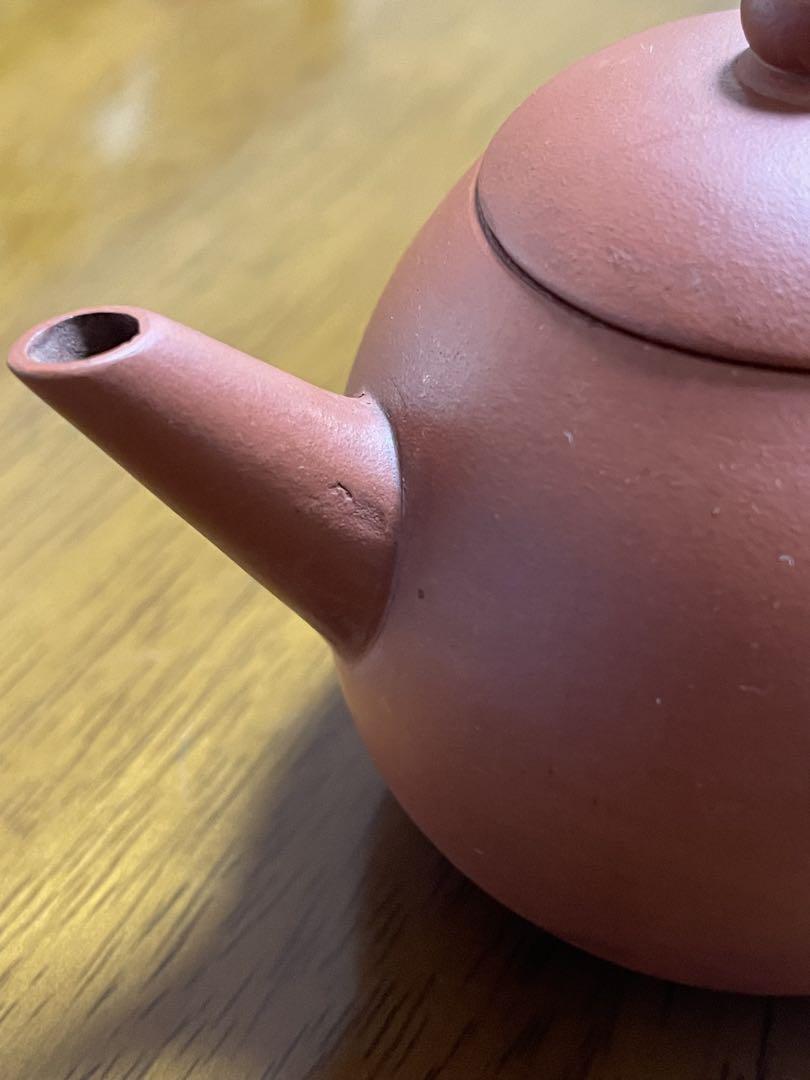 唐物朱泥茄子式急須　(名壺鶴飛　香　孟臣)底款　(水平)蓋款　中国古玩