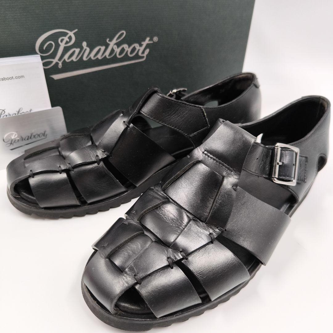 【Paraboot】 PACIFIC 39 グルカサンダル 黒 レザー カード付
