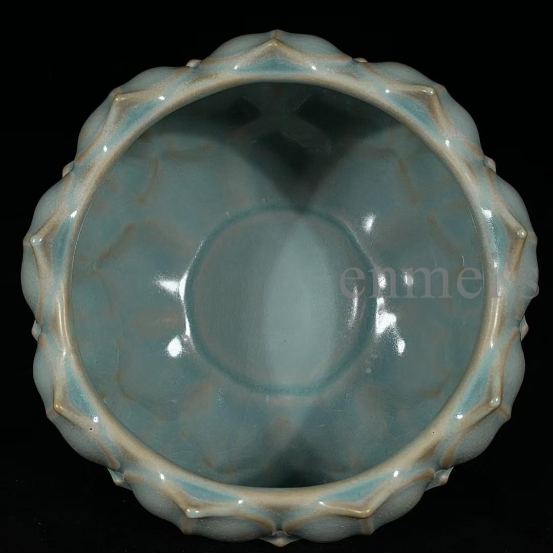 汝窯青釉支釘蓮華香炉 茶道具 香道具 工芸品 美術品 置物 中国古美術・旧蔵宋汝窯蓮花洗・青釉・香炉・香道具・書道・陶器