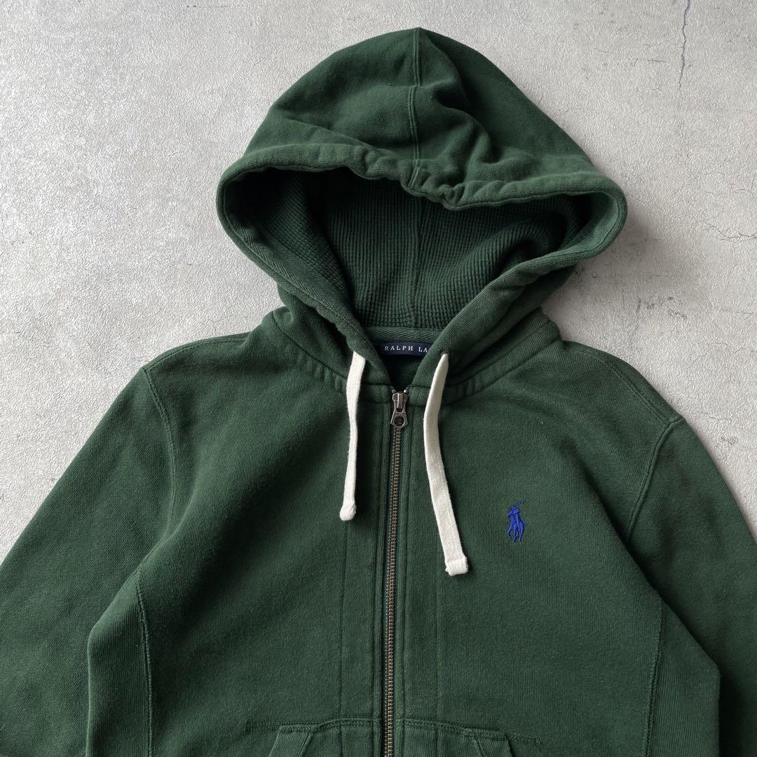 RALPH LAUREN ラルフローレン フルジップ パーカー ロゴ 緑
