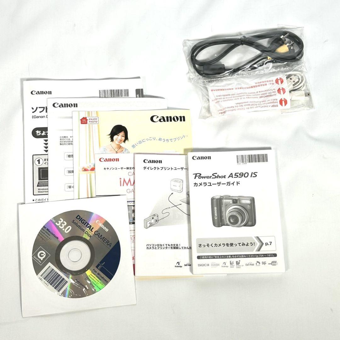 美品 Canon PowerShot A590 is コンデジ カメラ 説明書付 Canon Powershot A590 is キャノン レトロ コンデジ - メルカリ