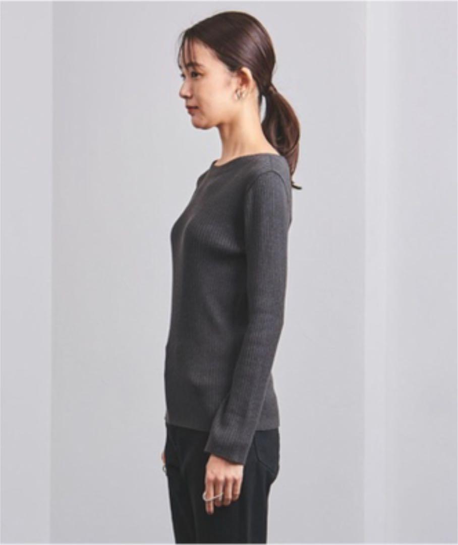 SALE定番 新品UNITED ARROWS 今季リブ ボートネック スリットスリーブ ニット l3jwp-m89706543103 人気新番