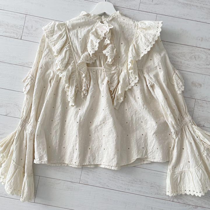 MOUSSY ラッフルフリル ブラウス Ua05x-m89707792307 マウジー 即納格安