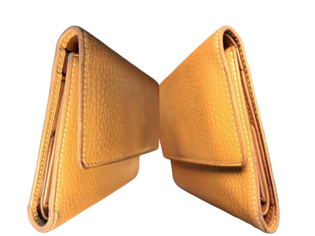 LOEWE ブラウンレザー 二つ折り財布　アナグラム