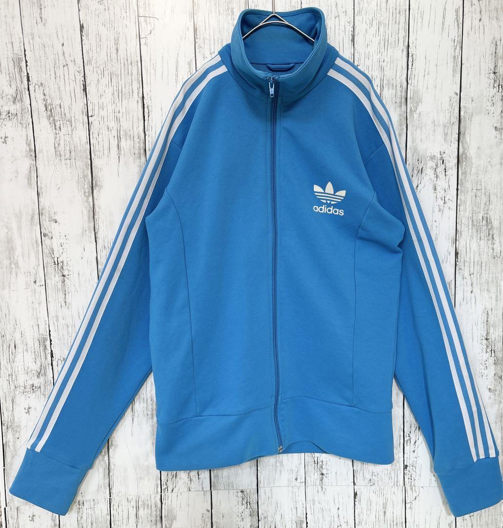 【希少品】 adidas アディダス　トラックジャケット　ブルー 水色　フェルト