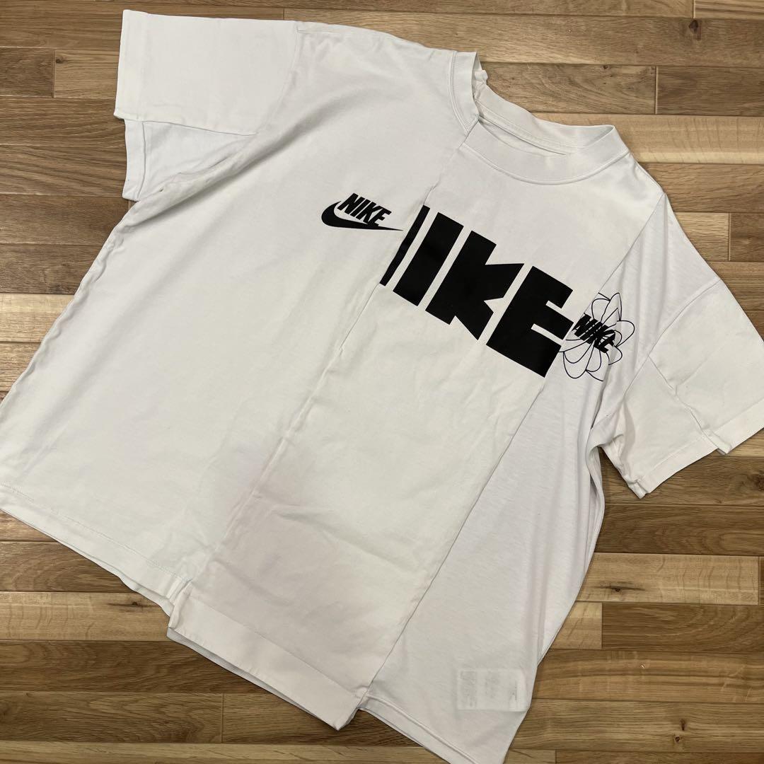 NIKE×sacai ナイキ×サカイ 再構築Tシャツ ホワイト L - メルカリ