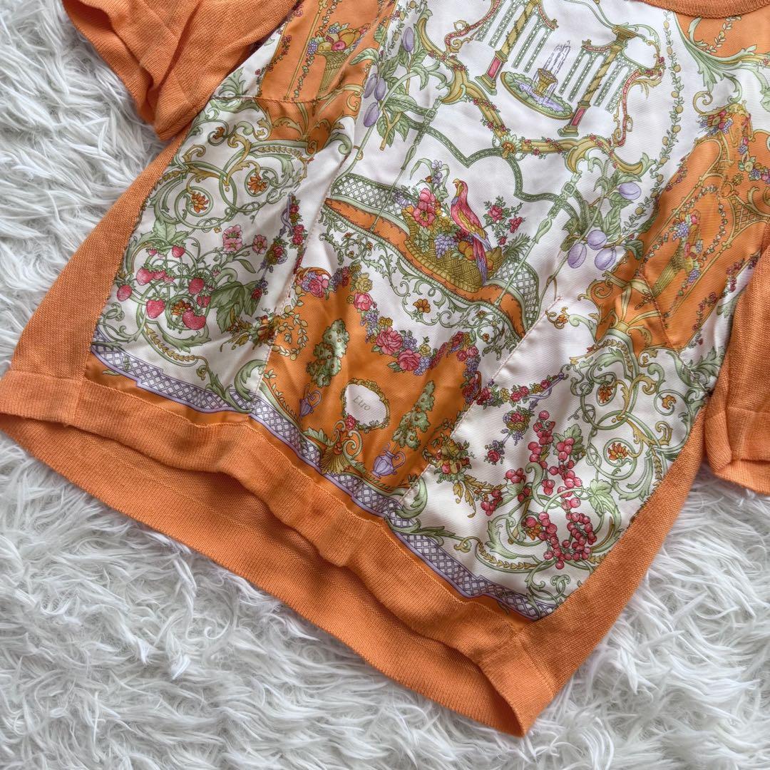 ETRO エトロ♡シルク スカーフ♡オレンジ×ベージュ ETRO エトロ♡シルク スカーフ♡オレンジ×ベージュ