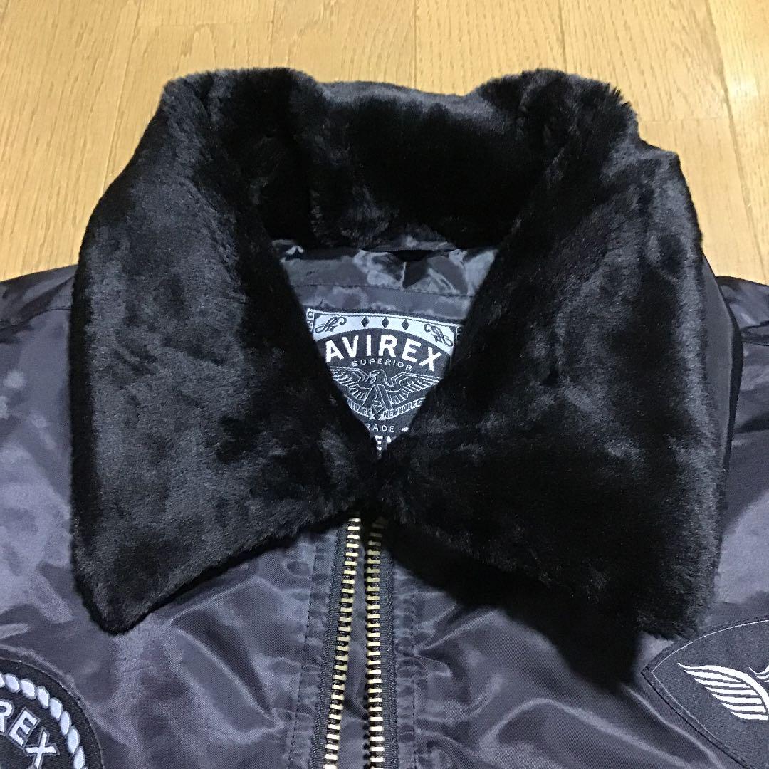 れなど アヴィレックス ファー 黒 L OreHK-m89713832475 フライトジャケット ビッグサイズ 襟 カテゴリー