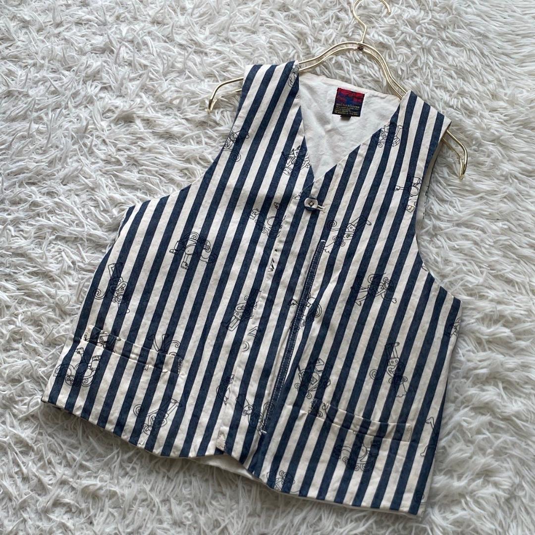 《良品》BRUNA BOINNE ベスト ネイビー ホワイト 00 ストライプ