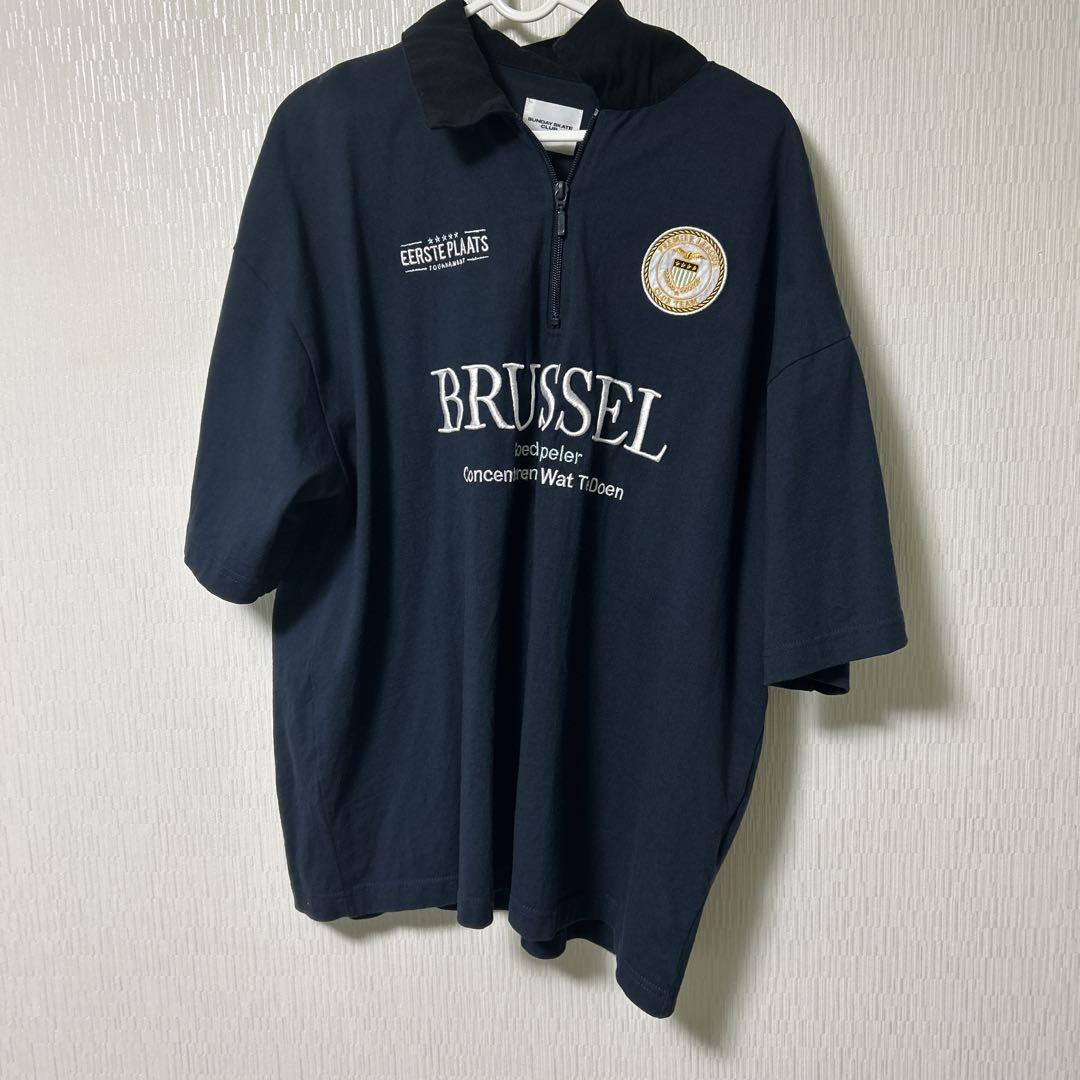 SUNDAY SKATE CLUB ネイビー ハーフジップ tシャツ - メルカリ